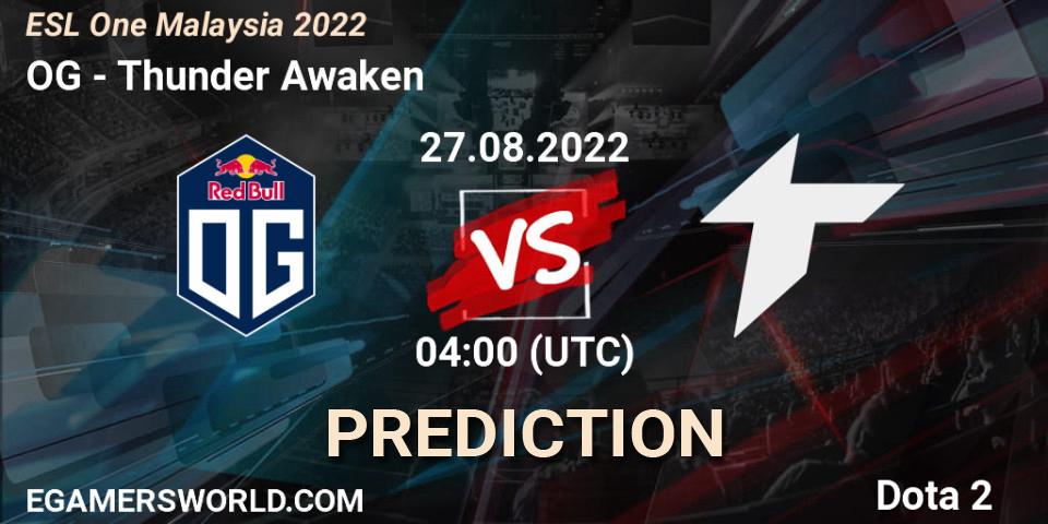 Pronósticos OG - Thunder Awaken. 27.08.22. ESL One Malaysia 2022 - Dota 2