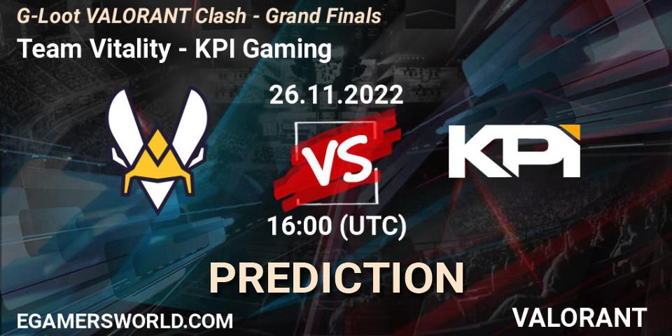 Pronósticos Team Vitality - KPI Gaming. 26.11.22. G-Loot VALORANT Clash - Grand Finals - VALORANT