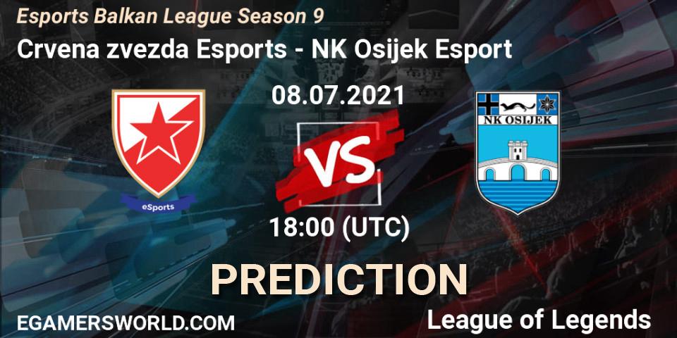 Pronósticos Crvena zvezda Esports - NK Osijek Esport. 08.07.2021 at 18:00. Esports Balkan League Season 9 - LoL