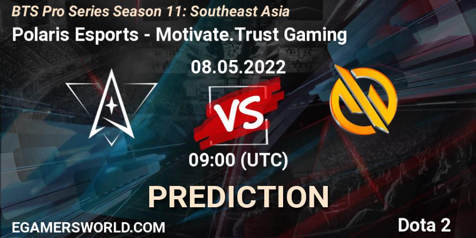 Pronósticos Polaris Esports - Motivate.Trust Gaming. 08.05.2022 at 09:01. BTS Pro Series Season 11: Southeast Asia - Dota 2