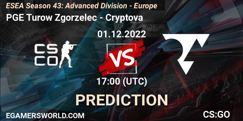 Pronósticos PGE Turow Zgorzelec - Cryptova. 01.12.22. ESEA Season 43: Advanced Division - Europe - CS2 (CS:GO)