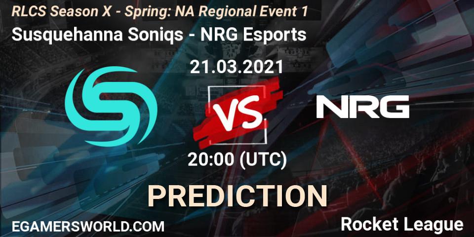 Pronósticos Susquehanna Soniqs - NRG Esports. 21.03.21. RLCS Season X - Spring: NA Regional Event 1 - Rocket League