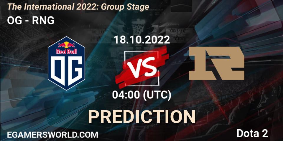 Pronósticos OG - RNG. 18.10.22. The International 2022: Group Stage - Dota 2