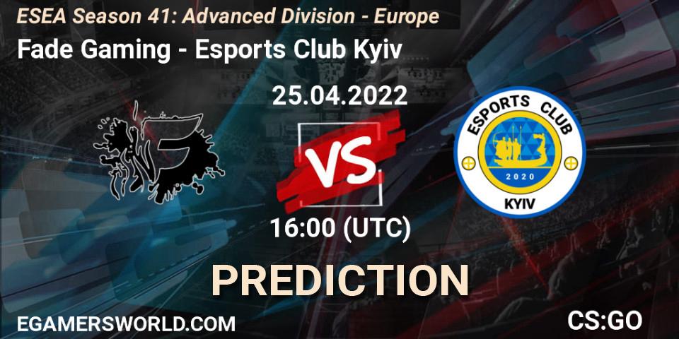 Pronósticos Fade Gaming - Esports Club Kyiv. 25.04.22. ESEA Season 41: Advanced Division - Europe - CS2 (CS:GO)
