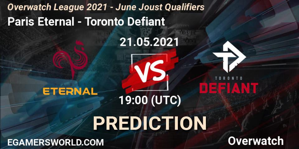 Pronósticos Paris Eternal - Toronto Defiant. 21.05.21. Overwatch League 2021 - June Joust Qualifiers - Overwatch
