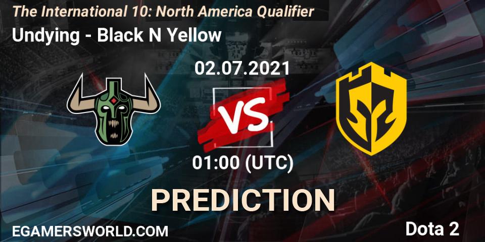 Pronósticos Undying - Black N Yellow. 02.07.2021 at 00:53. The International 10: North America Qualifier - Dota 2