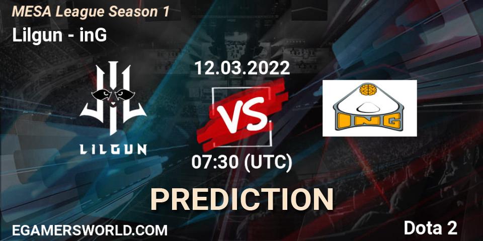 Pronósticos Lilgun - inG. 12.03.2022 at 07:41. MESA League Season 1 - Dota 2