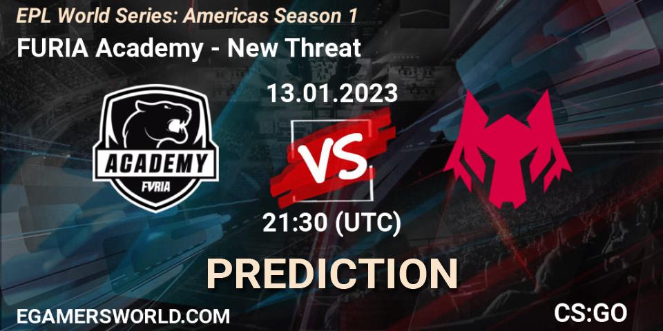 Pronósticos FURIA Academy - New Threat. 13.01.23. EPL World Series: Americas Season 1 - CS2 (CS:GO)