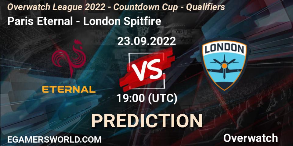 Pronósticos Paris Eternal - London Spitfire. 23.09.22. Overwatch League 2022 - Countdown Cup - Qualifiers - Overwatch