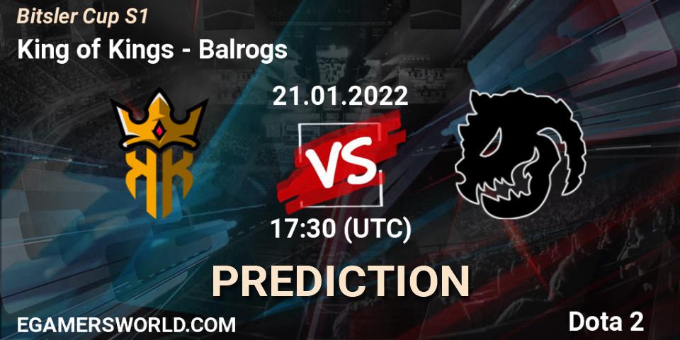 Pronósticos King of Kings - Balrogs. 24.01.2022 at 21:09. Bitsler Cup S1 - Dota 2