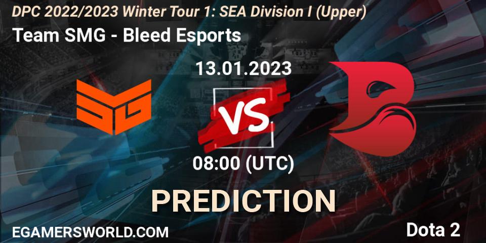 Pronósticos Team SMG - Bleed Esports. 13.01.23. DPC 2022/2023 Winter Tour 1: SEA Division I (Upper) - Dota 2