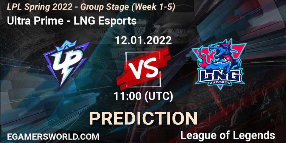 Pronósticos Ultra Prime - LNG Esports. 12.01.22. LPL Spring 2022 - Group Stage (Week 1-5) - LoL