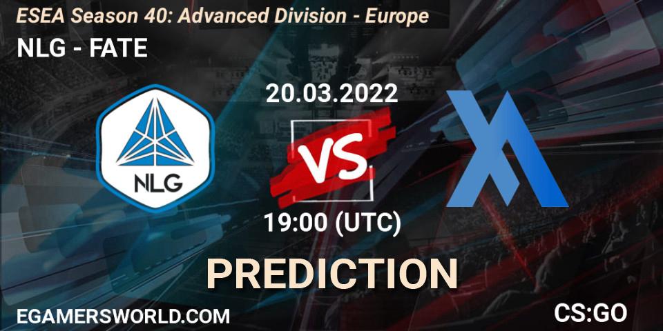Pronósticos NLG - FATE. 20.03.22. ESEA Season 40: Advanced Division - Europe - CS2 (CS:GO)
