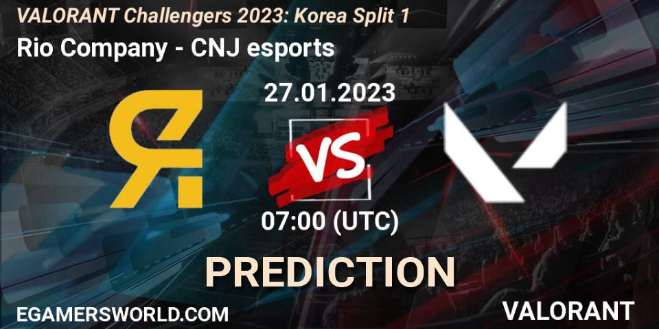 Pronósticos Rio Company - CNJ Esports. 27.01.2023 at 07:00. VALORANT Challengers 2023: Korea Split 1 - VALORANT