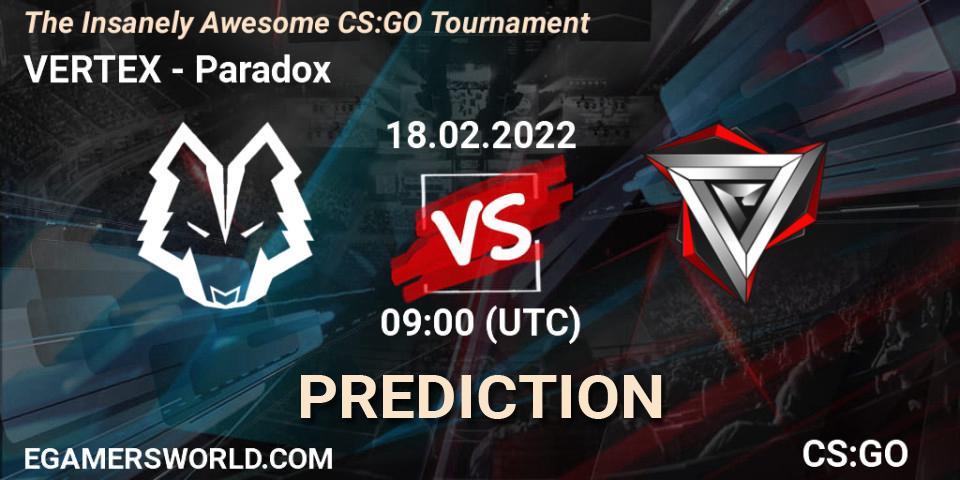 Pronósticos VERTEX - Paradox. 18.02.22. The Insanely Awesome CS:GO Tournament - CS2 (CS:GO)