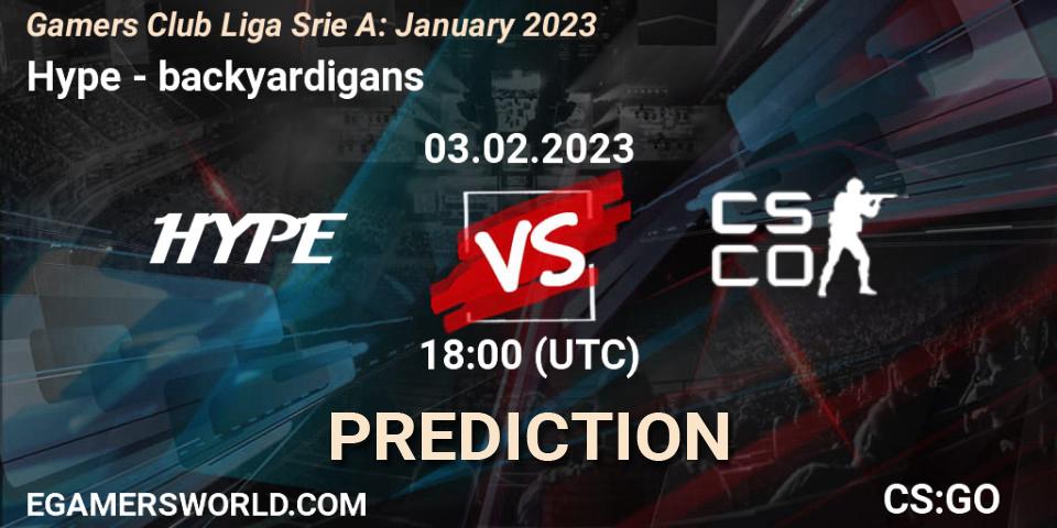 Pronósticos Hype - backyardigans. 03.02.23. Gamers Club Liga Série A: January 2023 - CS2 (CS:GO)