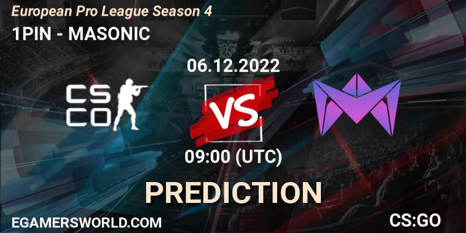 Pronósticos 1PIN - MASONIC. 07.12.22. European Pro League Season 4 - CS2 (CS:GO)