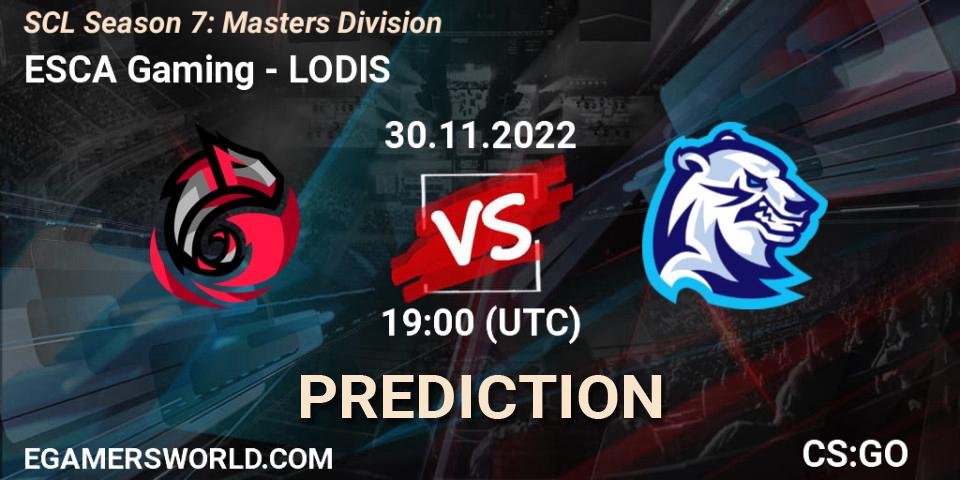 Pronósticos ESCA Gaming - LODIS. 05.12.22. SCL Season 7: Masters Division - CS2 (CS:GO)