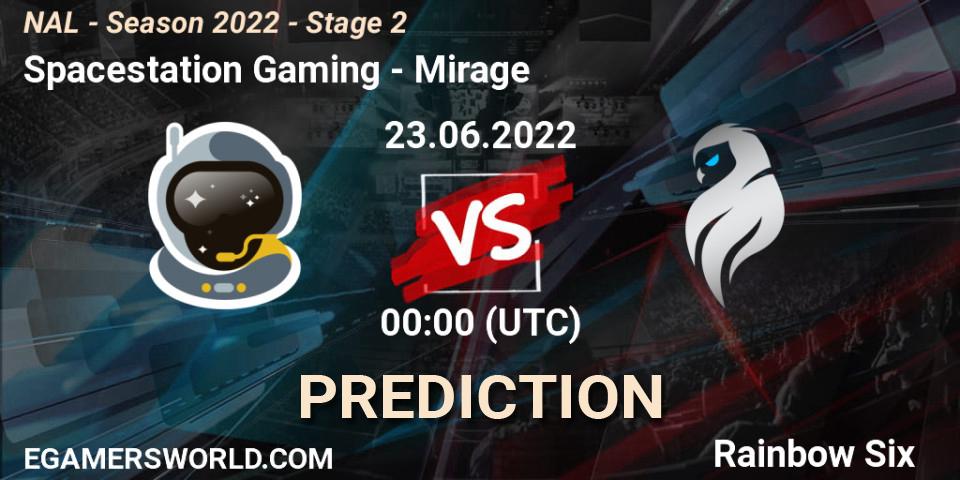 Pronósticos Spacestation Gaming - Mirage. 23.06.2022 at 00:00. NAL - Season 2022 - Stage 2 - Rainbow Six