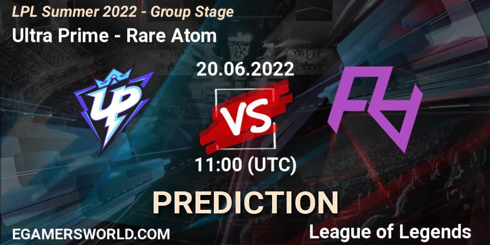 Pronósticos Ultra Prime - Rare Atom. 20.06.22. LPL Summer 2022 - Group Stage - LoL