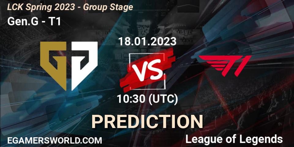 Pronósticos Gen.G - T1. 18.01.2023 at 10:30. LCK Spring 2023 - Group Stage - LoL