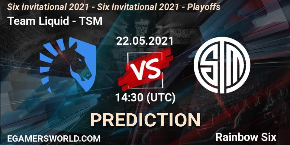 Pronósticos Team Liquid - TSM. 22.05.21. Six Invitational 2021 - Six Invitational 2021 - Playoffs - Rainbow Six