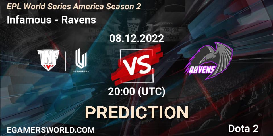 Pronósticos Infamous - Ravens. 08.12.22. EPL World Series America Season 2 - Dota 2