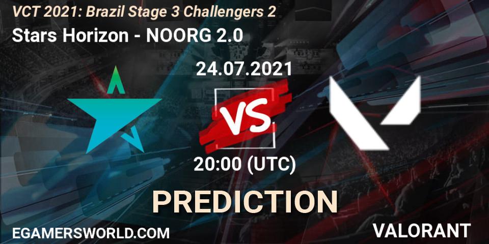 Pronósticos Stars Horizon - NOORG 2.0. 24.07.2021 at 20:00. VCT 2021: Brazil Stage 3 Challengers 2 - VALORANT