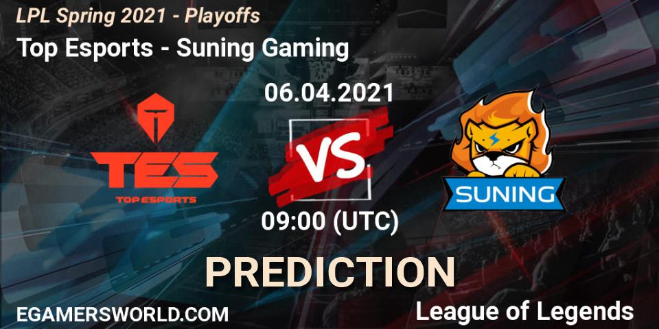 Pronósticos Top Esports - Suning Gaming. 06.04.21. LPL Spring 2021 - Playoffs - LoL