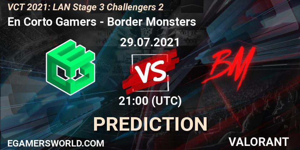 Pronósticos En Corto Gamers - Border Monsters. 29.07.2021 at 21:00. VCT 2021: LAN Stage 3 Challengers 2 - VALORANT