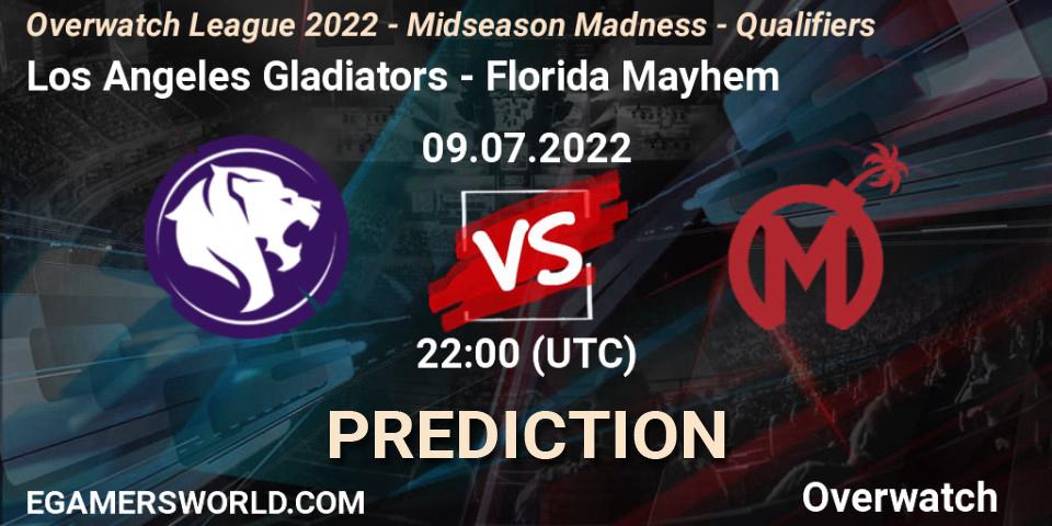 Pronósticos Los Angeles Gladiators - Florida Mayhem. 09.07.22. Overwatch League 2022 - Midseason Madness - Qualifiers - Overwatch
