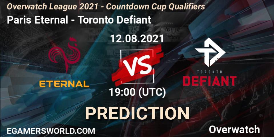 Pronósticos Paris Eternal - Toronto Defiant. 12.08.21. Overwatch League 2021 - Countdown Cup Qualifiers - Overwatch
