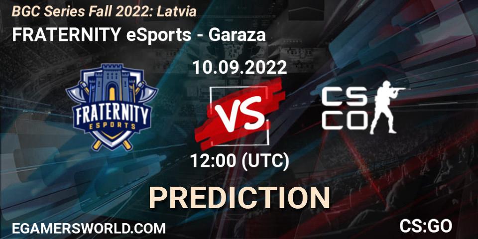 Pronósticos FRATERNITY eSports - Garaza. 10.09.2022 at 12:00. BGC Series Fall 2022: Latvia - Counter-Strike (CS2)