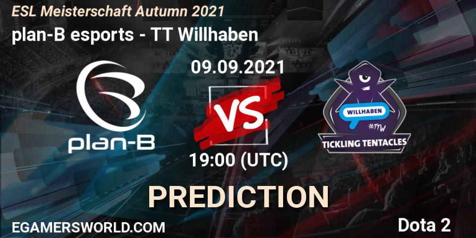Pronósticos plan-B esports - TT Willhaben. 09.09.2021 at 19:05. ESL Meisterschaft Autumn 2021 - Dota 2
