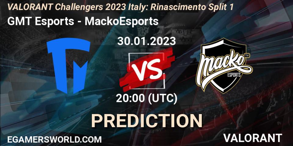 Pronósticos GMT Esports - MackoEsports. 30.01.23. VALORANT Challengers 2023 Italy: Rinascimento Split 1 - VALORANT