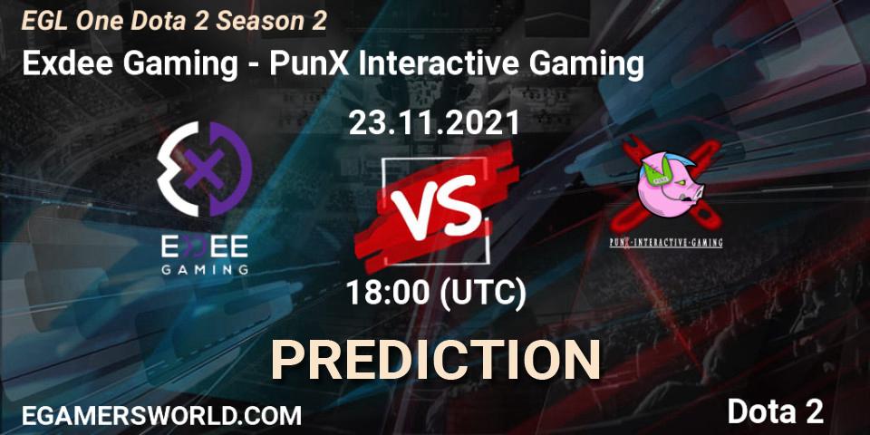 Pronósticos Exdee Gaming - PunX Interactive Gaming. 25.11.2021 at 19:49. EGL One Dota 2 Season 2 - Dota 2