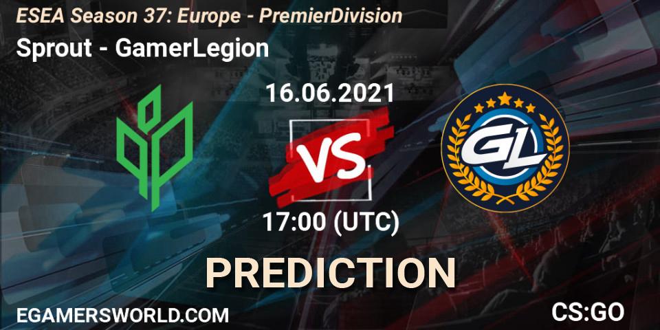 Pronósticos Sprout - GamerLegion. 16.06.2021 at 17:00. ESEA Season 37: Europe - Premier Division - Counter-Strike (CS2)