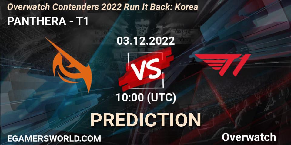 Pronósticos PANTHERA - T1. 03.12.22. Overwatch Contenders 2022 Run It Back: Korea - Overwatch