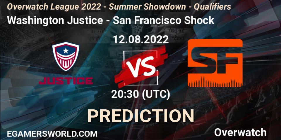 Pronósticos Washington Justice - San Francisco Shock. 12.08.2022 at 20:30. Overwatch League 2022 - Summer Showdown - Qualifiers - Overwatch