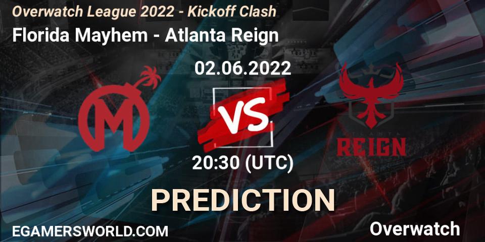 Pronósticos Florida Mayhem - Atlanta Reign. 02.06.22. Overwatch League 2022 - Kickoff Clash - Overwatch