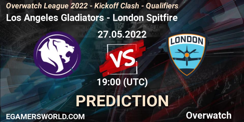 Pronósticos Los Angeles Gladiators - London Spitfire. 27.05.22. Overwatch League 2022 - Kickoff Clash - Qualifiers - Overwatch