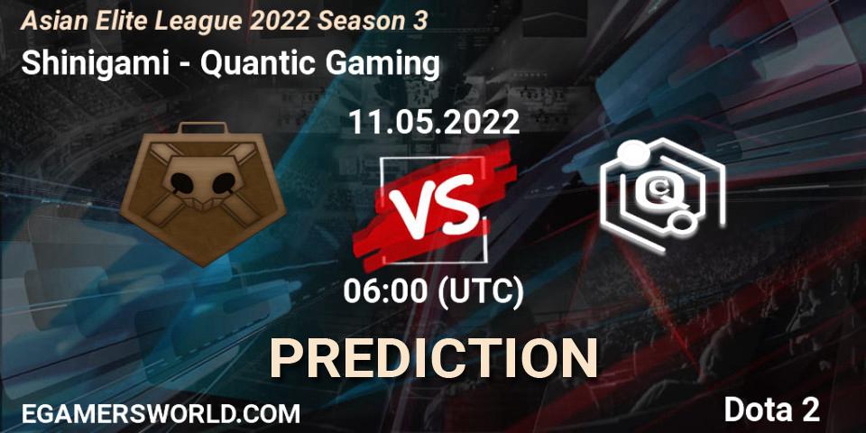 Pronósticos Shinigami - Quantic Gaming. 11.05.2022 at 05:53. Asian Elite League 2022 Season 3 - Dota 2