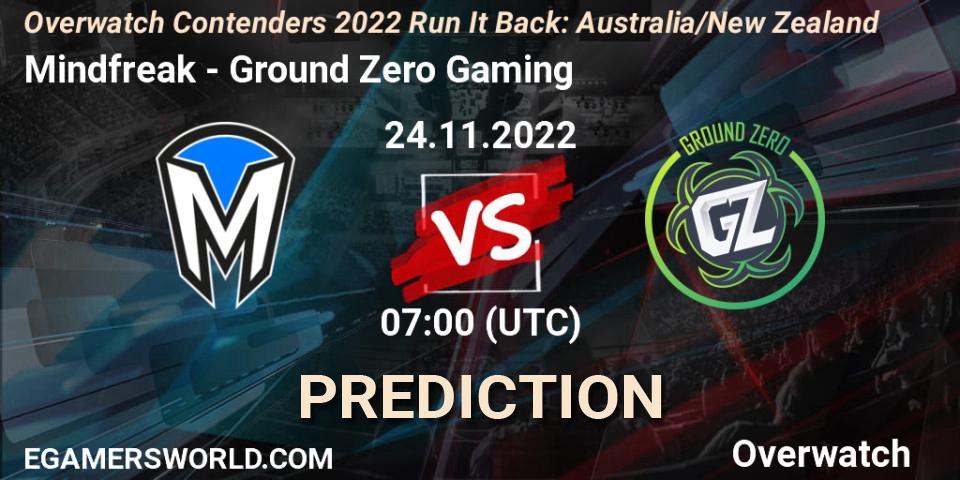 Pronósticos Mindfreak - Ground Zero Gaming. 24.11.22. Overwatch Contenders 2022 - Australia/New Zealand - November - Overwatch