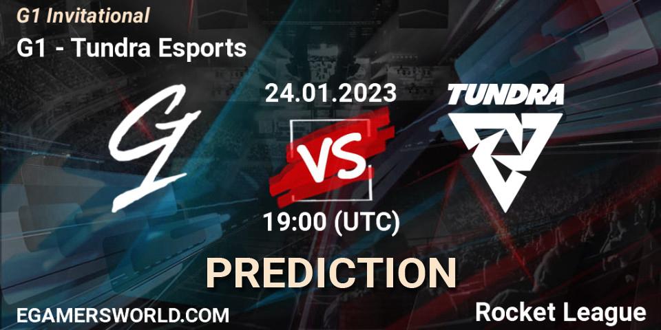 Pronósticos G1 - Tundra Esports. 24.01.2023 at 19:00. G1 Invitational - Rocket League