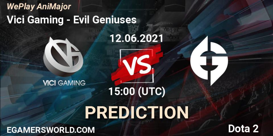 Pronósticos Vici Gaming - Evil Geniuses. 12.06.21. WePlay AniMajor 2021 - Dota 2