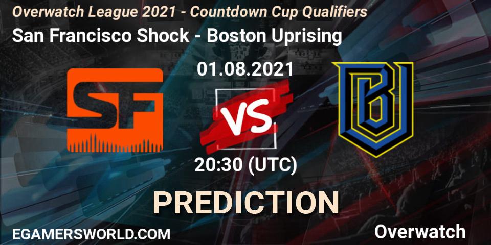 Pronósticos San Francisco Shock - Boston Uprising. 01.08.21. Overwatch League 2021 - Countdown Cup Qualifiers - Overwatch