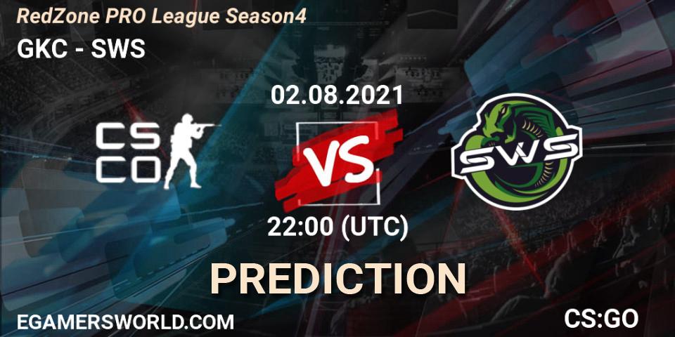 Pronósticos GKC - SWS. 02.08.2021 at 22:00. RedZone PRO League Season 4 - Counter-Strike (CS2)