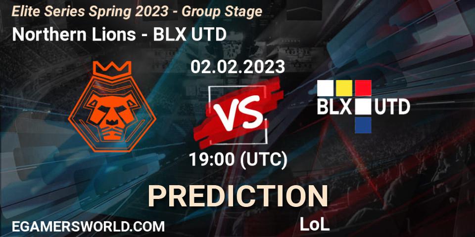 Pronósticos Northern Lions - BLX UTD. 02.02.2023 at 19:00. Elite Series Spring 2023 - Group Stage - LoL