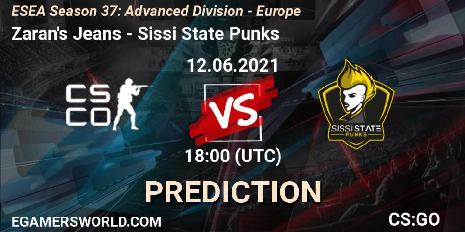 Pronósticos Zaran's Jeans - Sissi State Punks. 12.06.2021 at 18:00. ESEA Season 37: Advanced Division - Europe - Counter-Strike (CS2)
