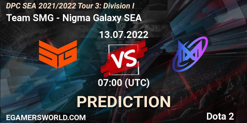 Pronósticos Team SMG - Nigma Galaxy SEA. 13.07.2022 at 07:20. DPC SEA 2021/2022 Tour 3: Division I - Dota 2
